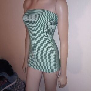 Lipstick, green&white tube top